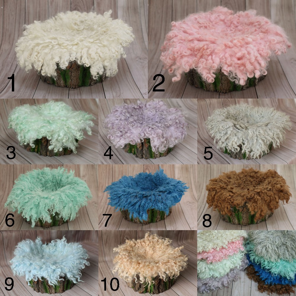 Felted curly wool blanket