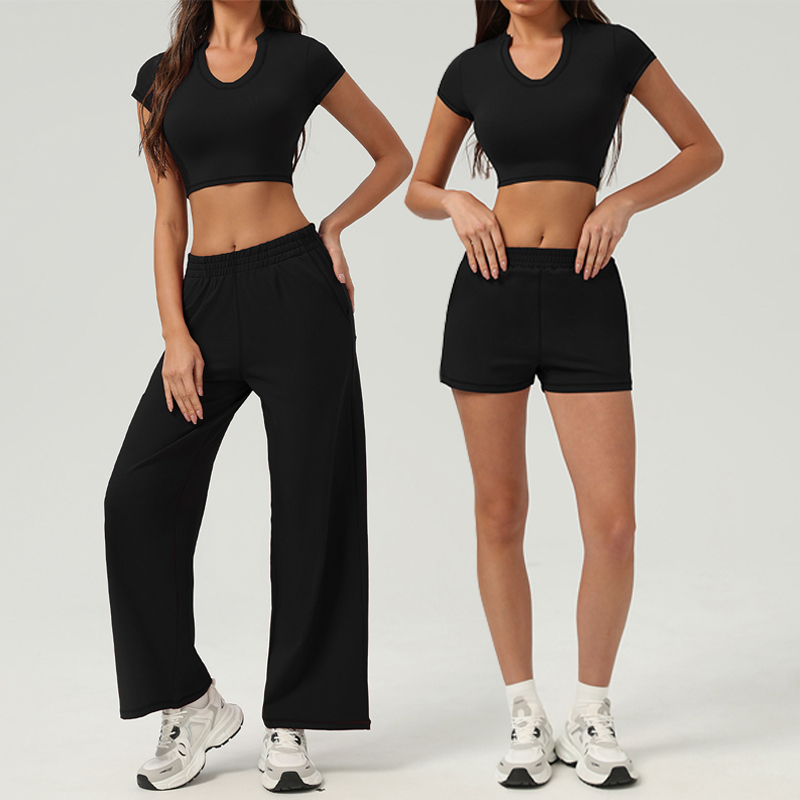 New Quick-Dry Short Sleeve Shirt Women's Casual Sportswear Set Lightweight Breathable Workout Clothes for Outdoor Activities