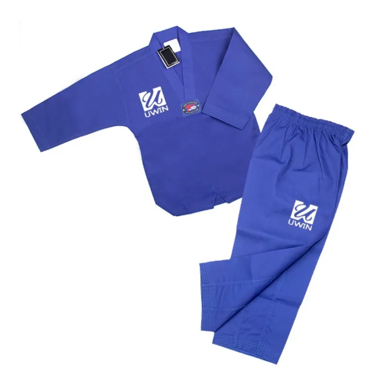 Blue Taekwondo Apparel: Durable Fabric and Washable for Training