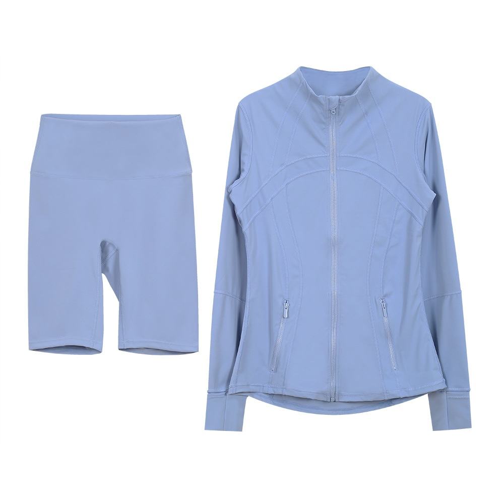 Stock Women's Solid Quick Dry Breathable Wrinkle-resistant 100% Polyester Skinny Fit Sleeveless Top Shorts Set for Sports Yoga