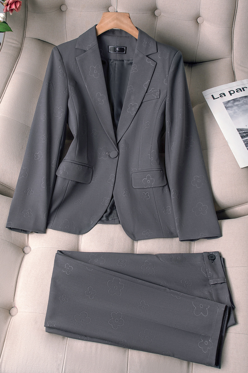 Women's Formal Business Workwear Slim Fit 2-Piece Suit with Blazer Pants