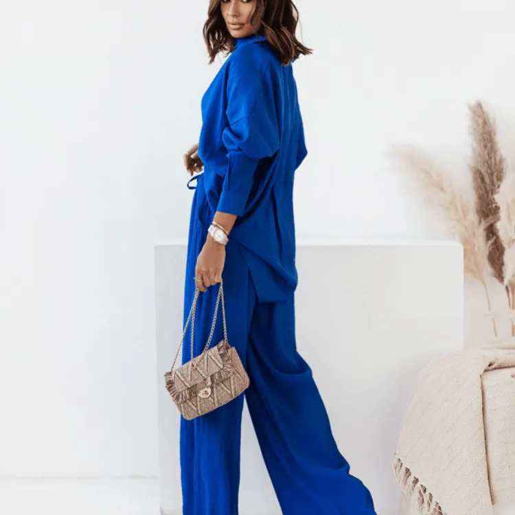 Wholesale Women Casual Two Piece Sets Ladies Solid Color Suits Women's Apparel