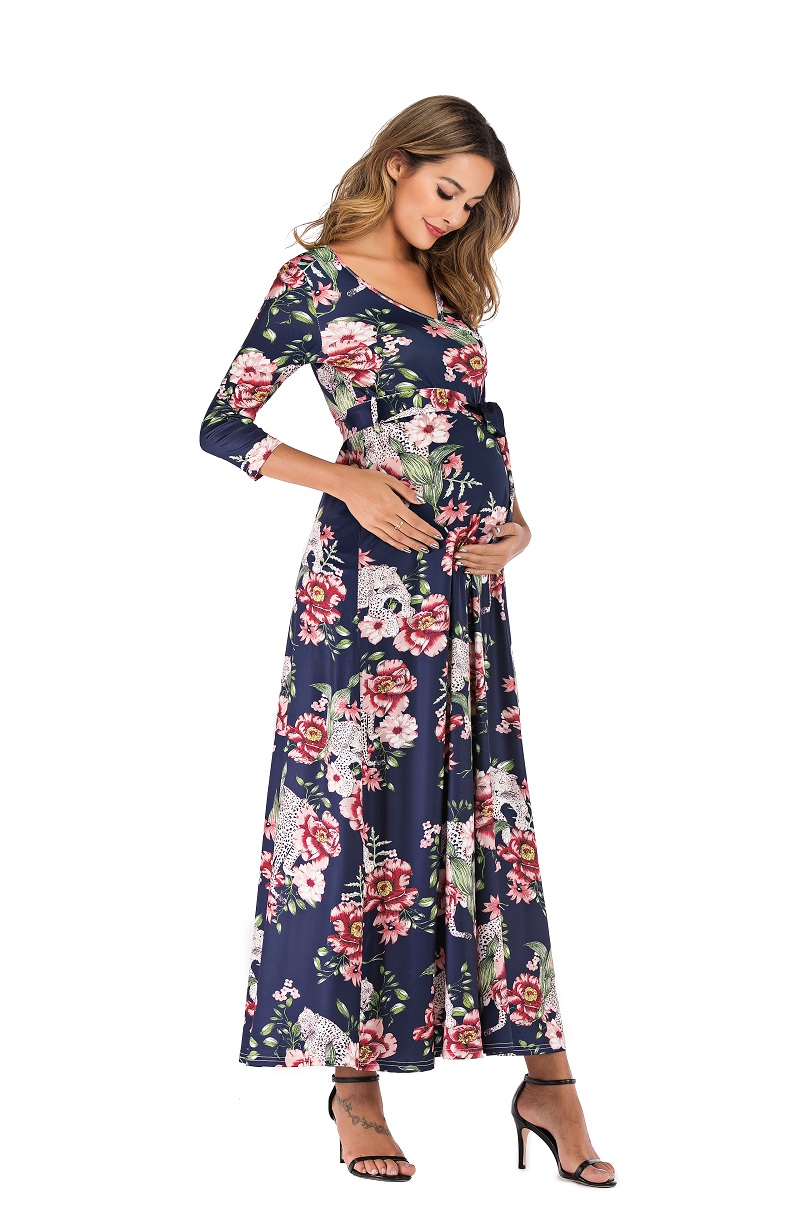 Womens Customized Printed Maternity Nursing Shirtdress Maternity Clothing