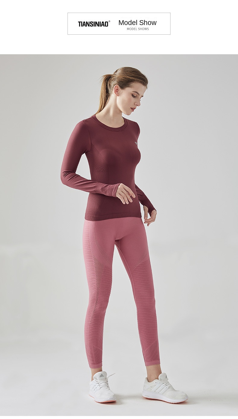 Women's Yoga Fitness Clothing Sports Long Sleeve Seamless 12