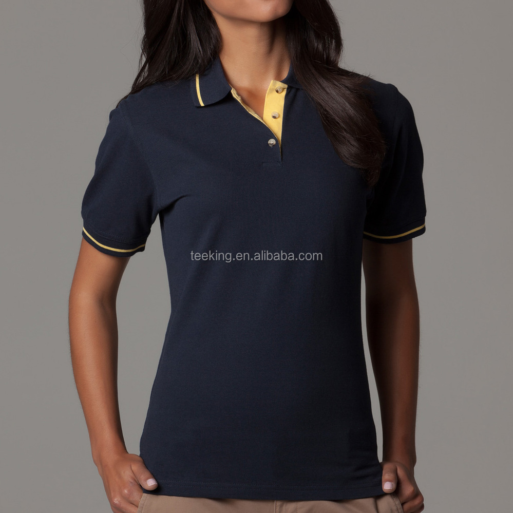 Women Office Uniform Pique Polo Shirt Design