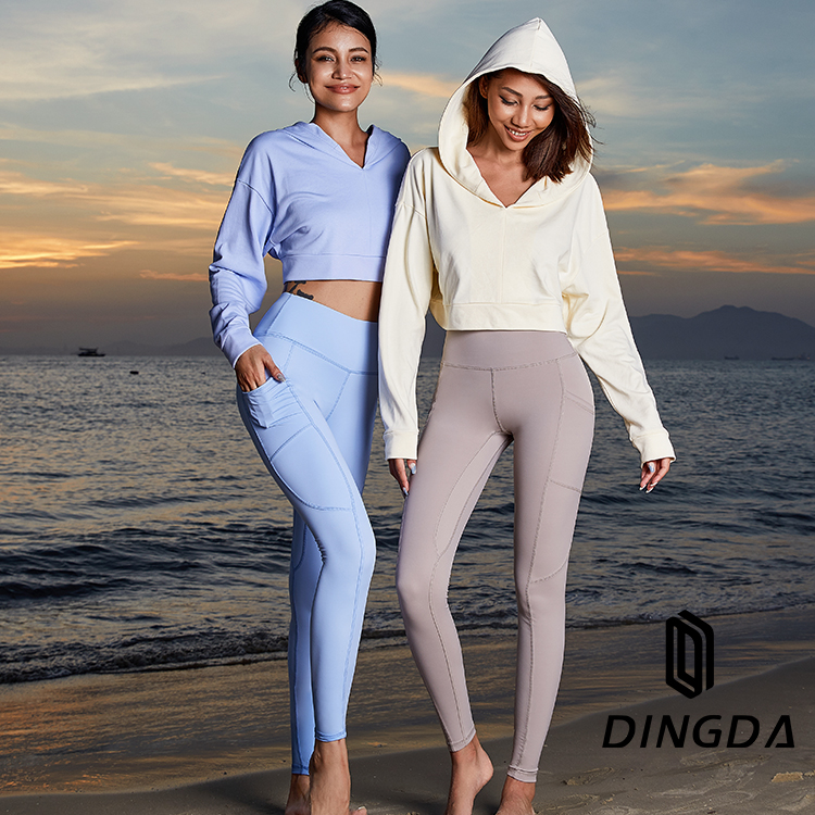 Wholesale Custom Gym Clothing Active Hoodie Set Fitness Apparel Fitness Wear Women Hoodies Yoga Leggings Yoga Set