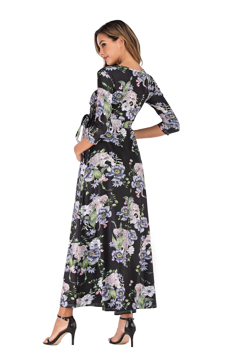 Womens Customized Printed Maternity Nursing Shirtdress Maternity Clothing