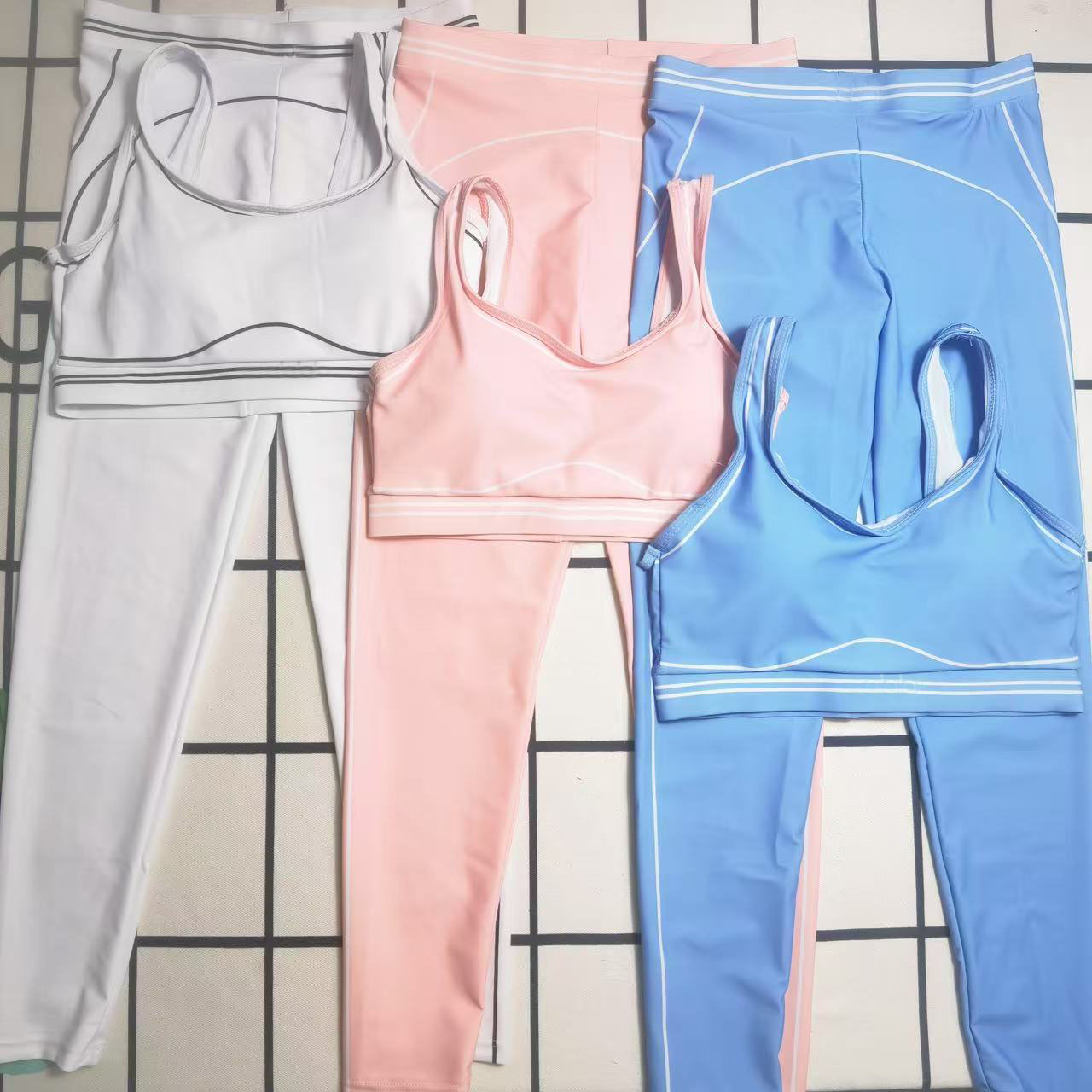 Fitness &amp; Yoga Wear Custom Boutique Women Designer Clothes Sports Bra and Leggings Sportswear 2 Piece Al Yoga Sets for Women