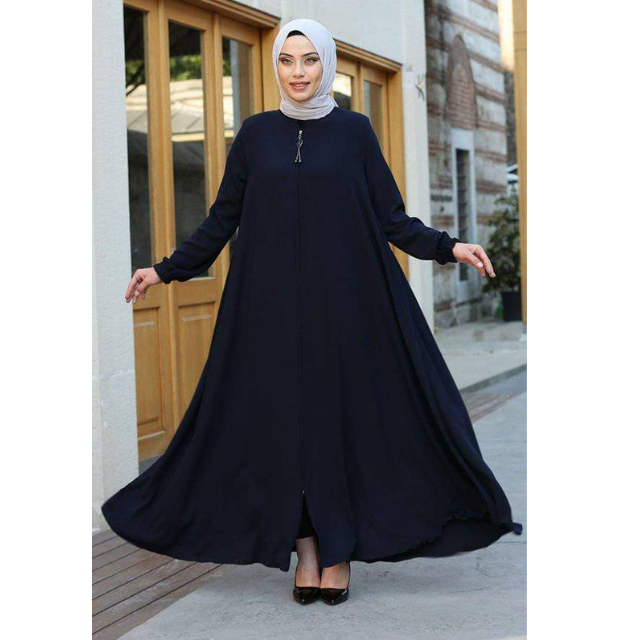 Center Zip High Quality Turkish Style Women's Abaya Breathable One Layer Chiffon Linen Satin Islamic Prayer Dress Comfortable