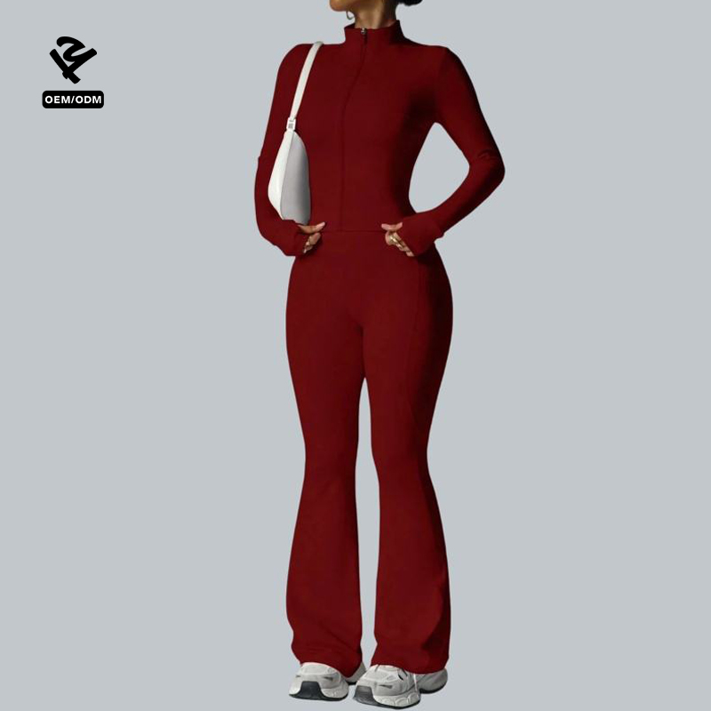 Women Zipper Long Sleeve Push up Leggings Yoga Sets Gym Fitness Nude Sets Activewear Workout Running Clothes Sportswear Apparel