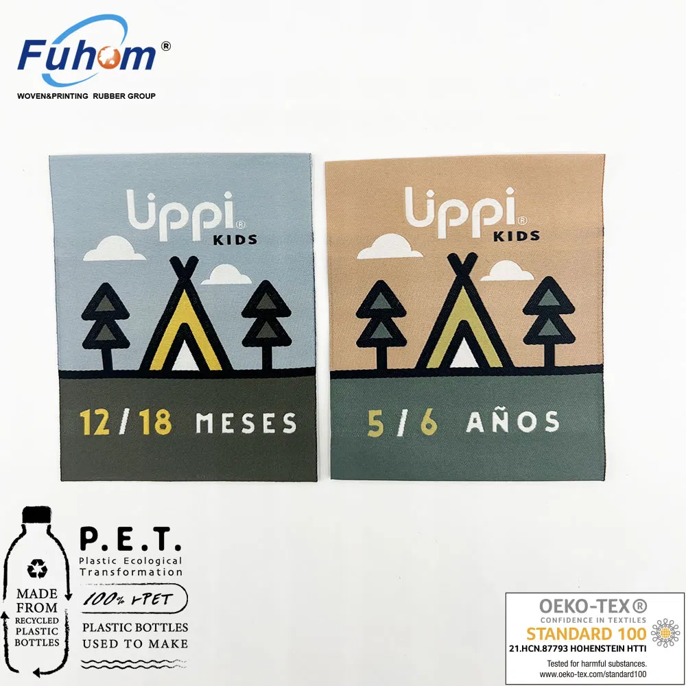RPET Sustainable Woven Labels for Environmental-Friendly Brands Apparel