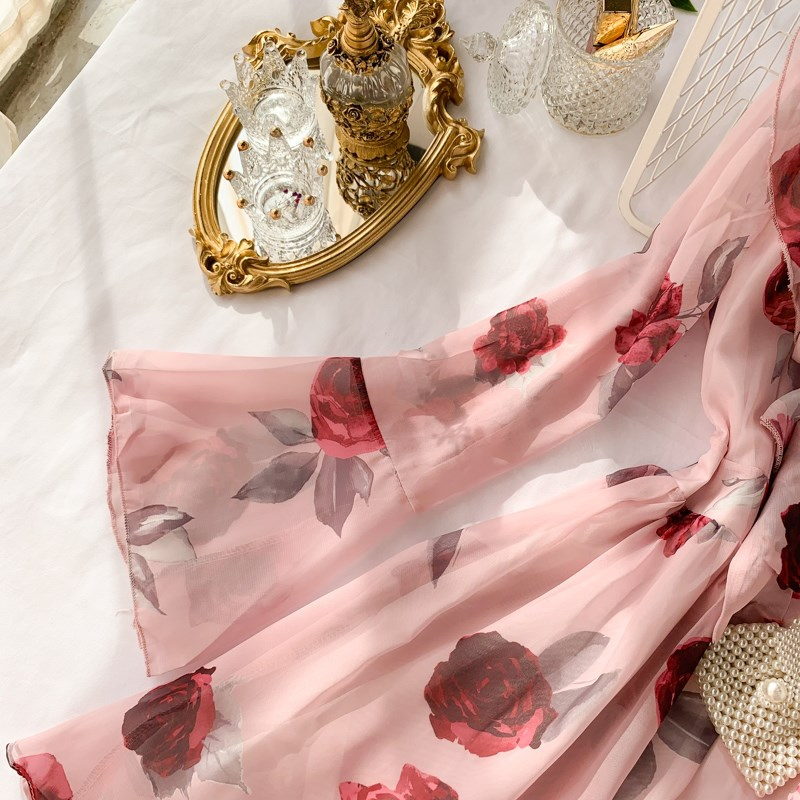 Spring 2021 Fashion Women's Sweet Lace with Flounce Collar and Flared Sleeves of Apparel