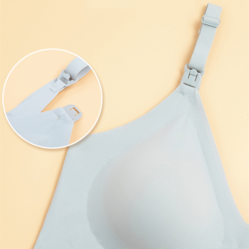 Women's Front Open Comfortable Breastfeeding Nursing Bra Laser Cutting Wire-free Maternity Bra Underwear