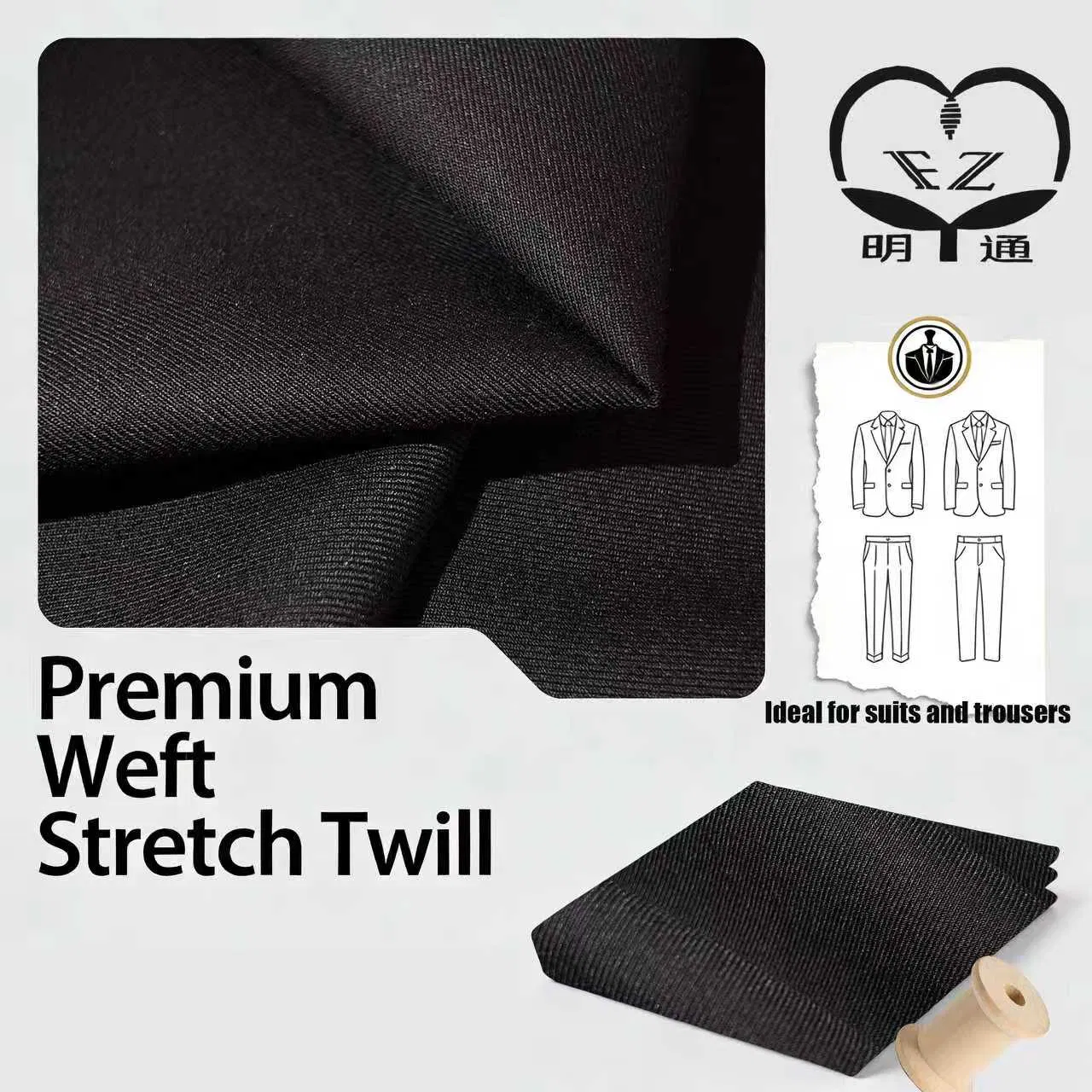 Elegant Drapable Flexible Smooth T63r34 Sp3 Fabric for Formal Uniform Apparel