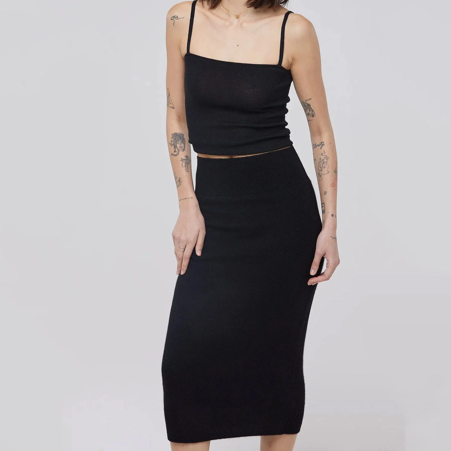 Most Popular Autumn/Winter Collection 100% Pure Sustainable Cashmere Knitting MIDI Skirt Apparel