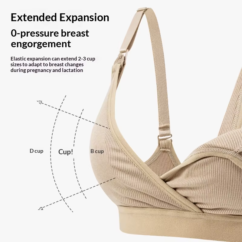 One-Hand Opening Clip Women's Nursing Bra Leak Proof Absorbent Wireless Custom Breathable Maternity Bra OEKO-TEX Certified