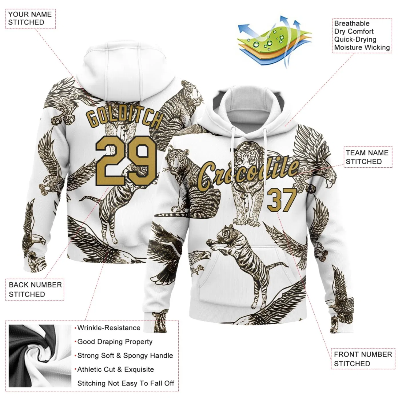 Custom 3D Printed Sports Apparel Tops Fashion Streetwear Casual Hoodies