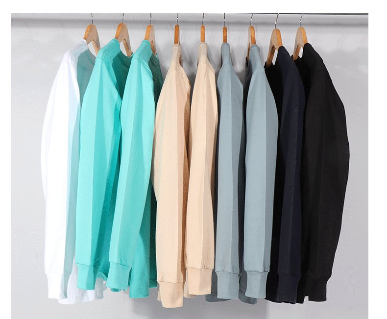 Spring&Summer Hot Sales 250g 100% Cotton Custom Long Sleeve T Shirt Men Long Sleeve T-Shirts Casual Streetwear Blank Pullover Top Apparel