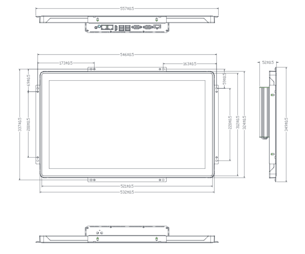 12" Fanless Industrial All In One Embedded Computers Panel Pc With Low Power Consumption Dual Core CPU