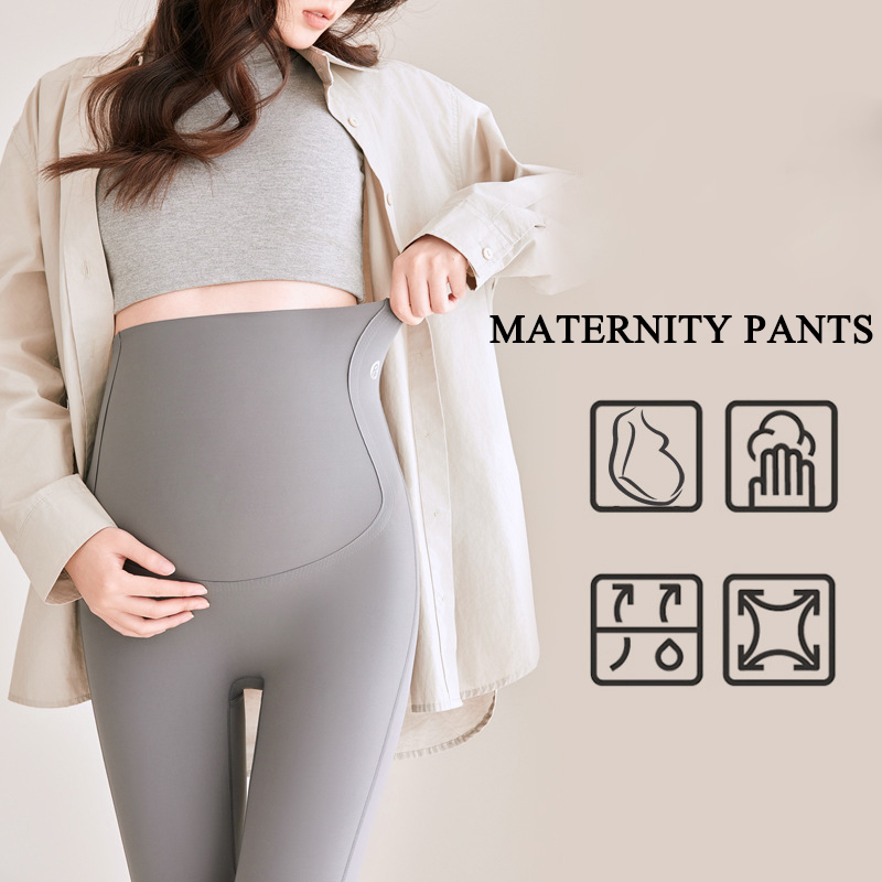 Wholesale High Waist Comfort Maternity Wear Support Pants Leggings Women's Slimming Pregnancy Trousers