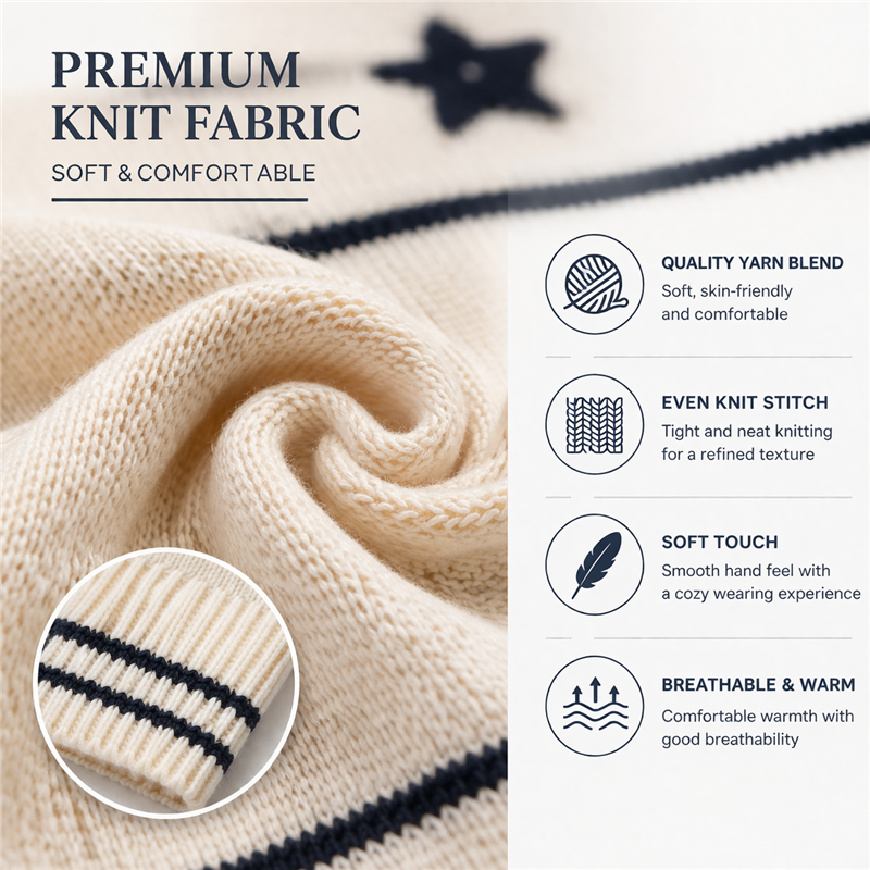 Women Knit Top Short Sleeve Sweater Summer Knitwear Casual Star Pattern Pullover OEM Manufacturer