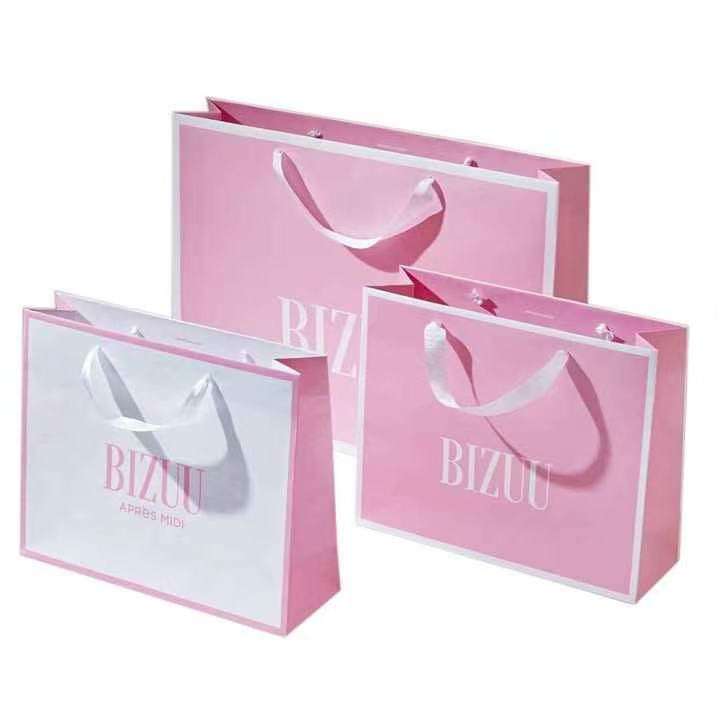 Custom Clothing Paper Bags With Your Own logo Handles Retail Luxury Cardboard Promotional Shopping Gift Paper Bag Packaging