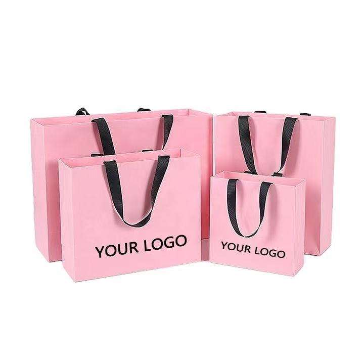 Custom Clothing Paper Bags With Your Own logo Handles Retail Luxury Cardboard Promotional Shopping Gift Paper Bag Packaging