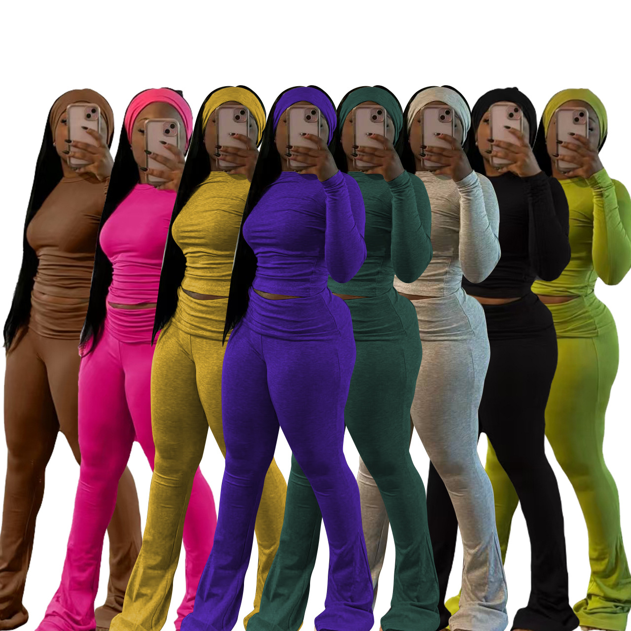 2026 New Luxury Ribbed Women'S Long Sleeve Lounge Custom Embroidered Logo Loungewear Sexy Slim Stretch Loungewear Women Sets