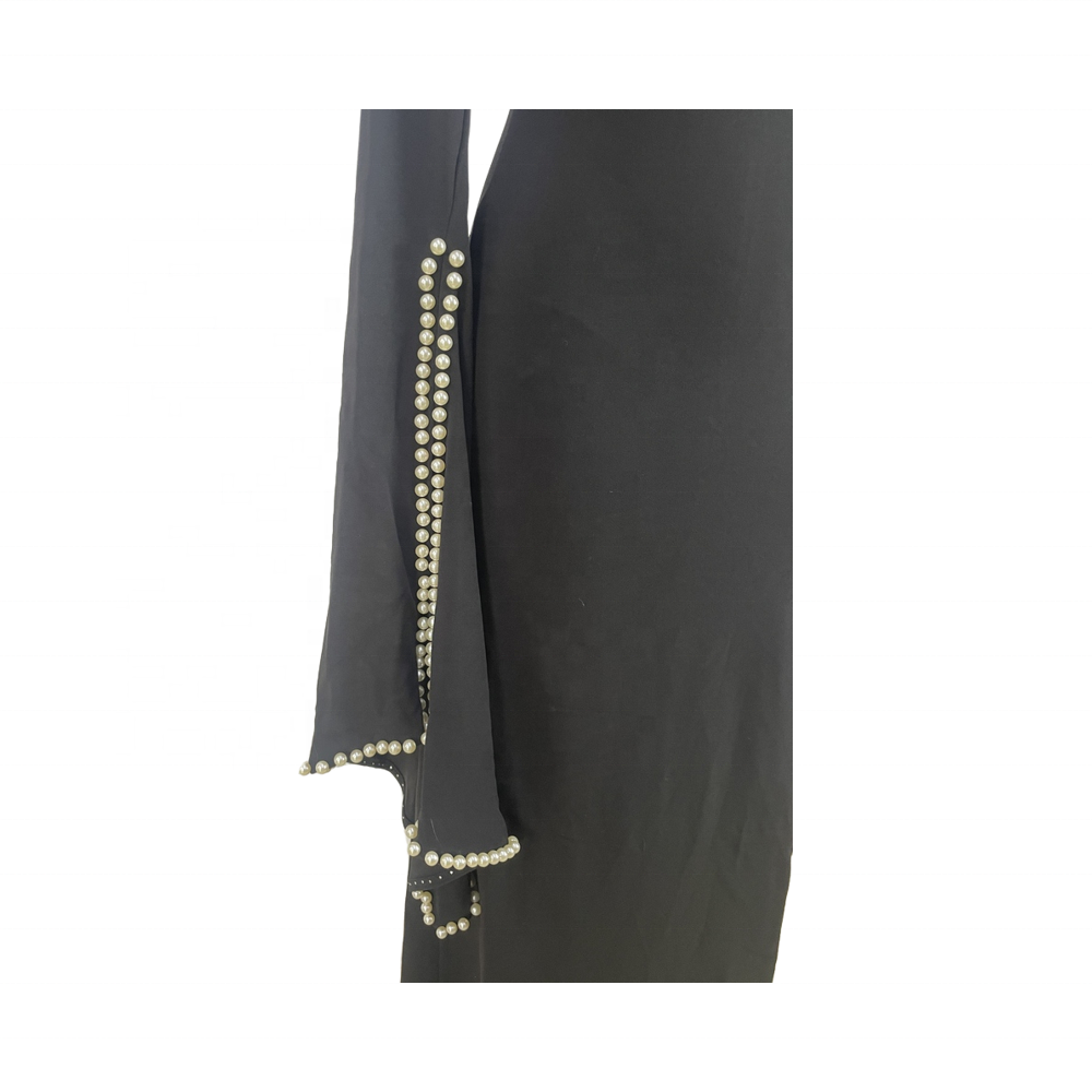 Wholesale Custom Modest Muslim Dresses Long Sleeve Styles Handmade Anti-Static Breathable Polyester Abaya for Ladies One Size