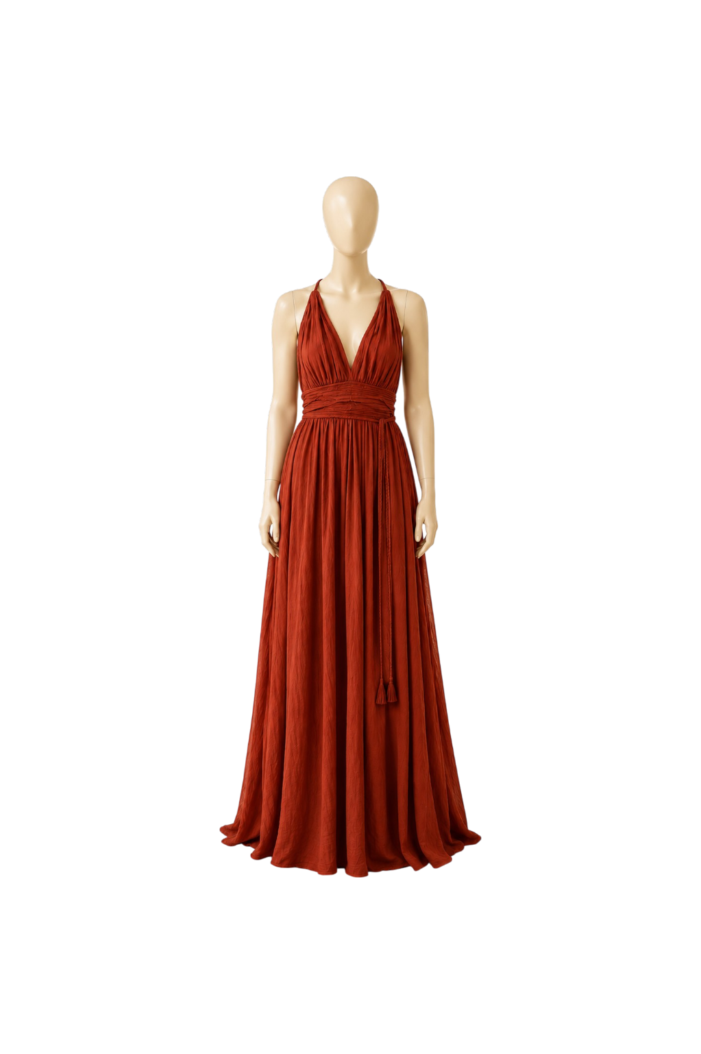 Wholesale Boho Beach Maxi Dress Cotton Crinkled Halter Neck Backless Dress For Women Summer Resort Wear Custom Apparel