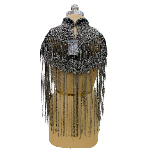 Trending Women's Hand Embroidered Shimmery Modest Straight Capes Long Tassels Party Evening Islamic Dresses Natural Breathable