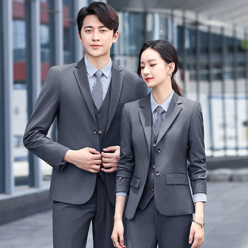 Men Career Serge Formal Slim Apparel Clothing Jacket Waistcoat Trousers Business Suit
