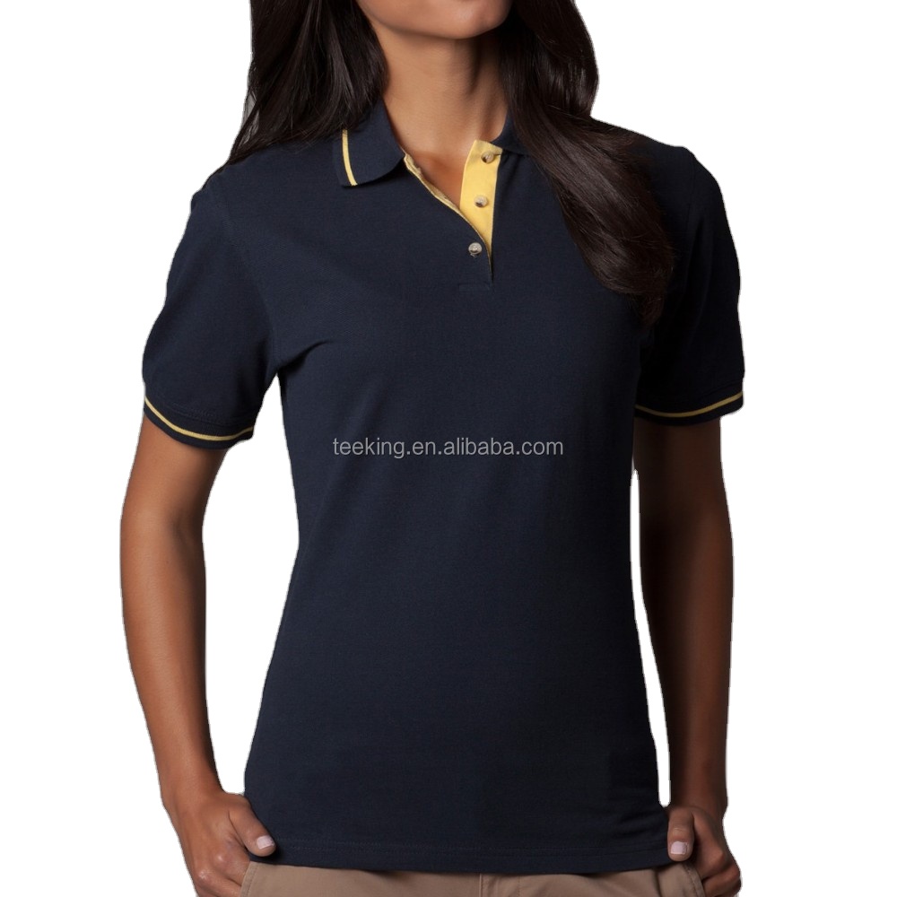 Women Office Uniform Pique Polo Shirt Design