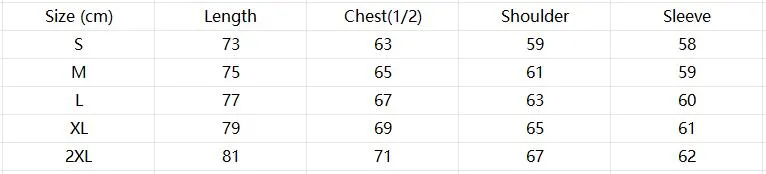 Size Chart Reference 1