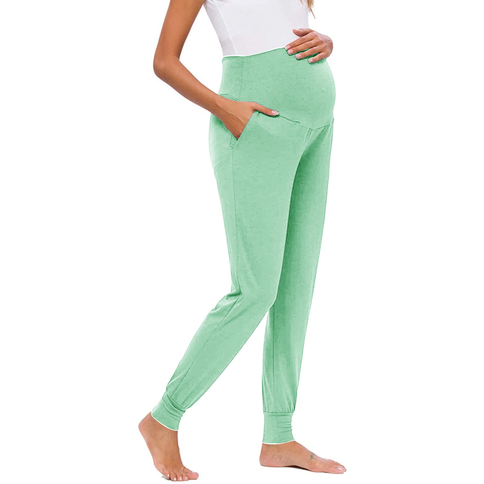 Women's Summer Loose Joggers Sweatpants Pockets Custom Pregnancy Workout Clothes Soft Lounge Apparel Maternity Clothing