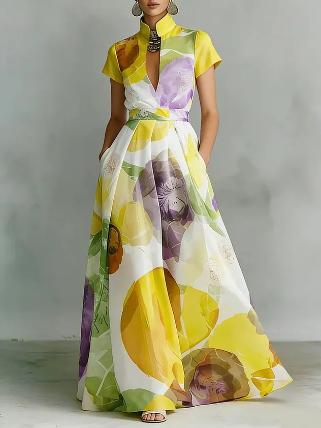 Chic Boho-Style Excellent Breathability Plus Size Apparel for Office Wear
