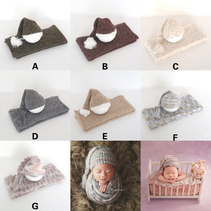 Colored hat and wrap set