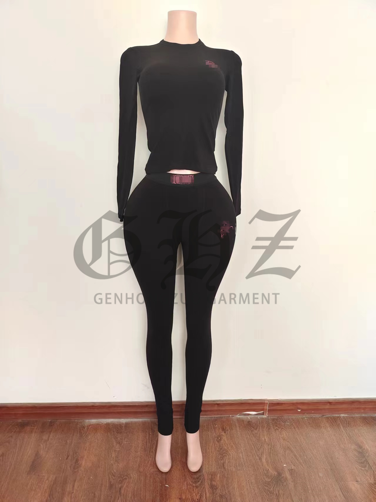 Woman Workout Jumpsuit Spandex Gym Romper Front View