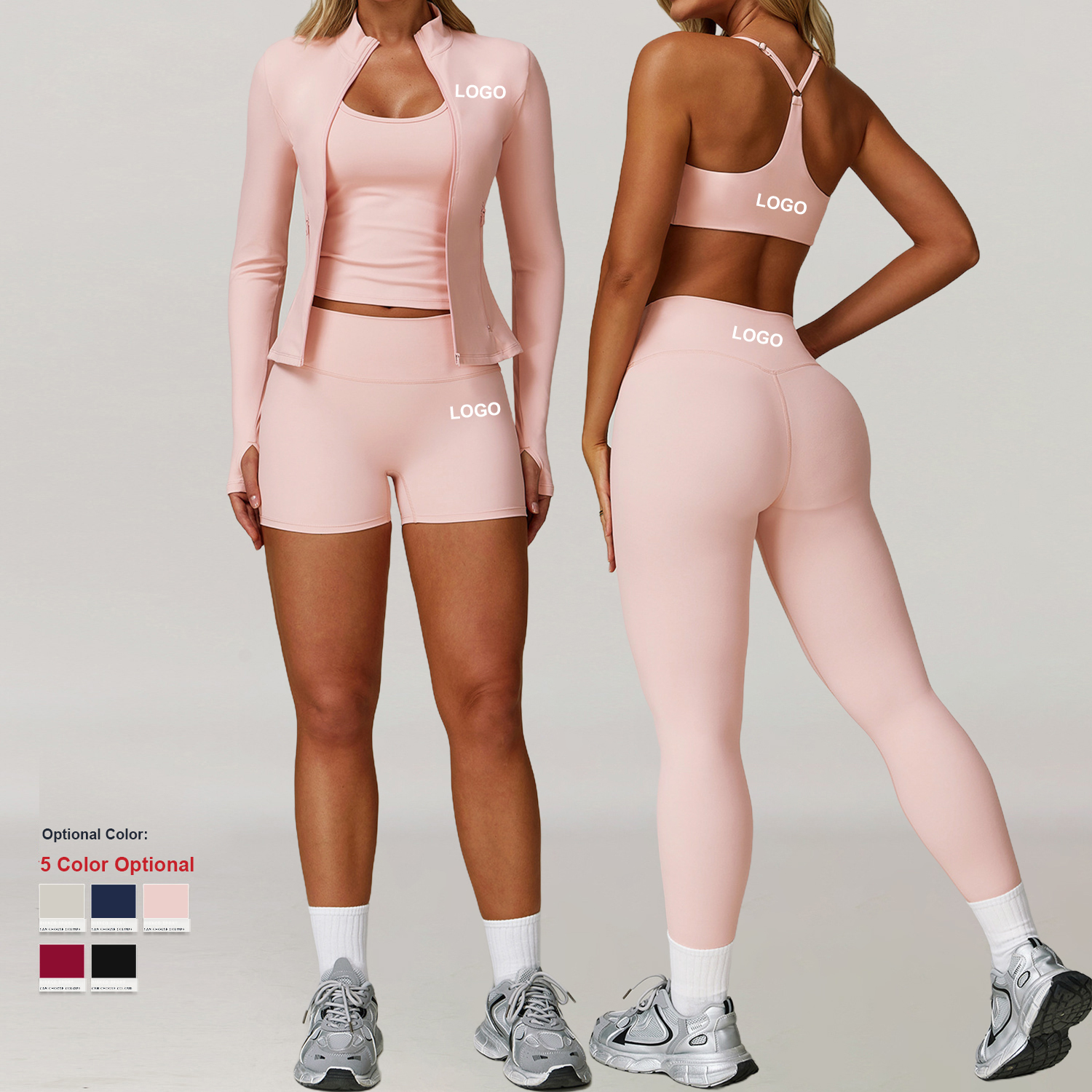 Custom High Quality Yoga Clothes Tight Quick-drying Activewear Fitness Sportswear Women Running Sports Three-piece Yoga Wear Set