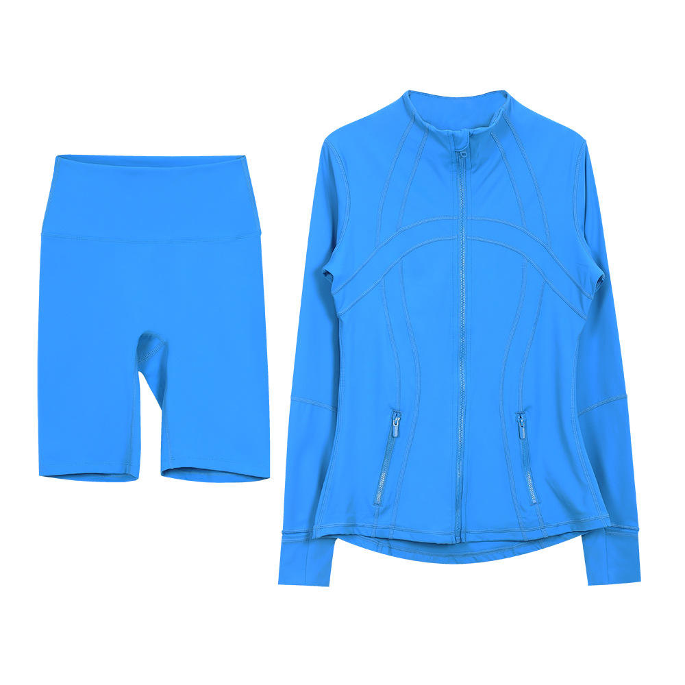 Stock Women's Solid Quick Dry Breathable Wrinkle-resistant 100% Polyester Skinny Fit Sleeveless Top Shorts Set for Sports Yoga
