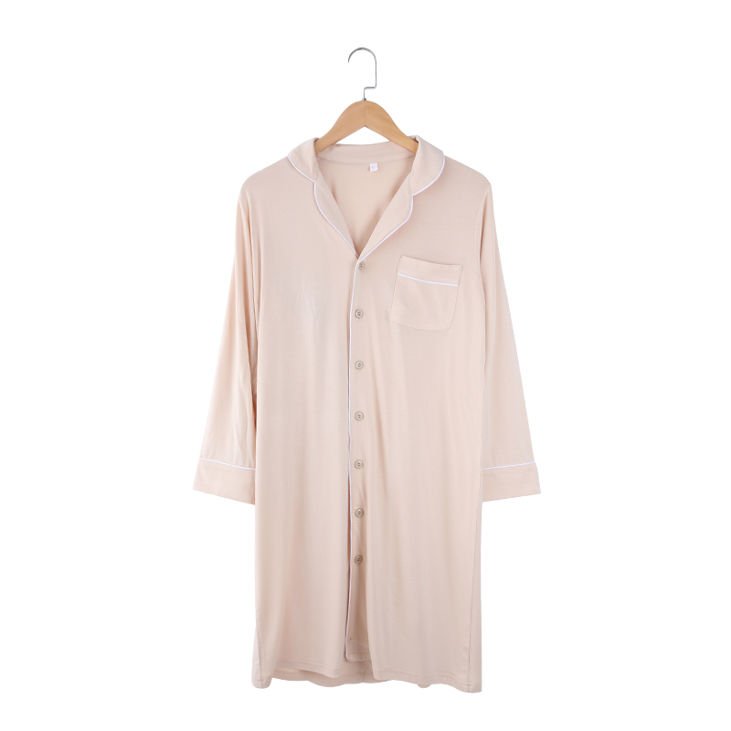 Wholesale Ladies Long Sleeve Sleep Dress Beautiful Soft Bamboo Knitted Sleepwear for Women Plus Size for Summer Spring Homewear