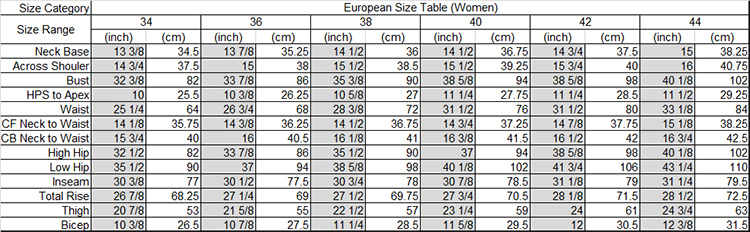 Size Chart 2