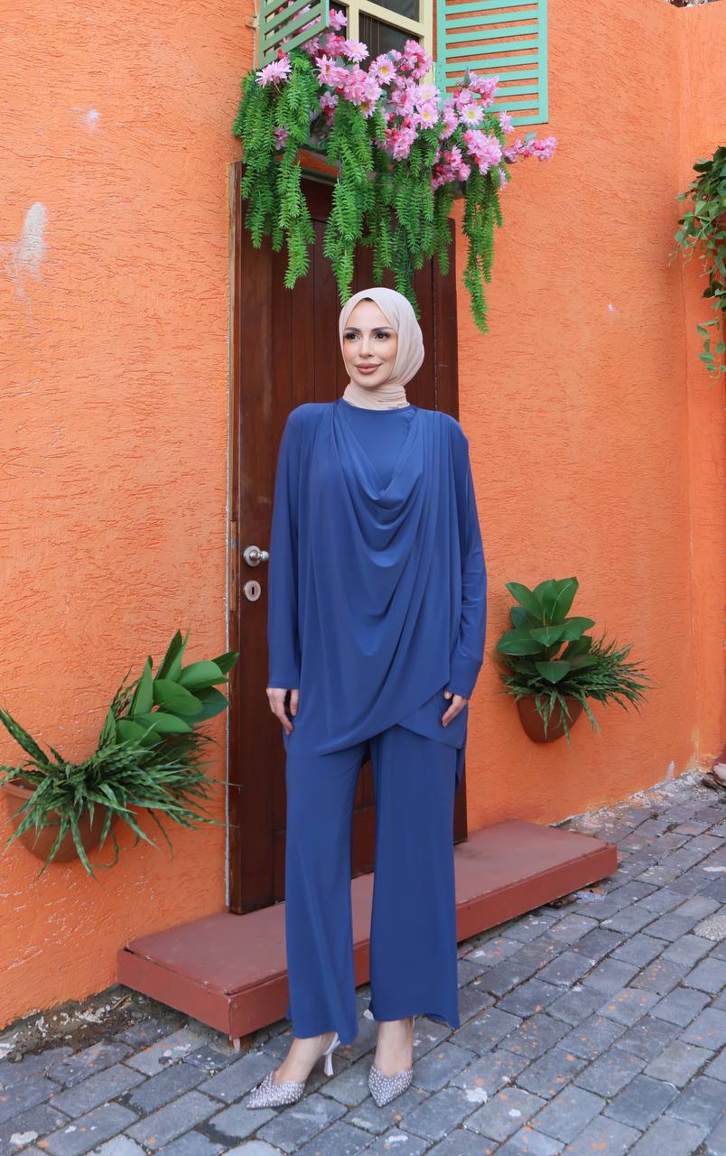 Modest Women Two Piece Set | Long Sleeve Top and Pants Outfit | Elegant Modest Fashion