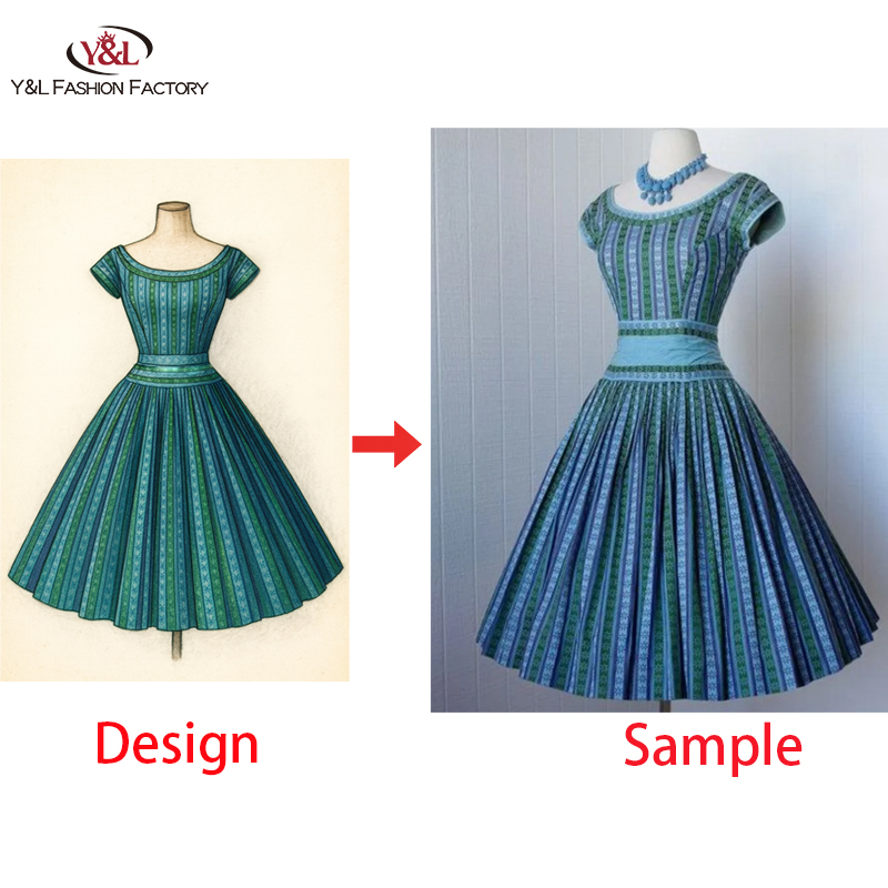 Custom High Quality Vintage Style Clothing for Women Small MOQ Classic Apparel Design Classic Vintage Style CMT Customization