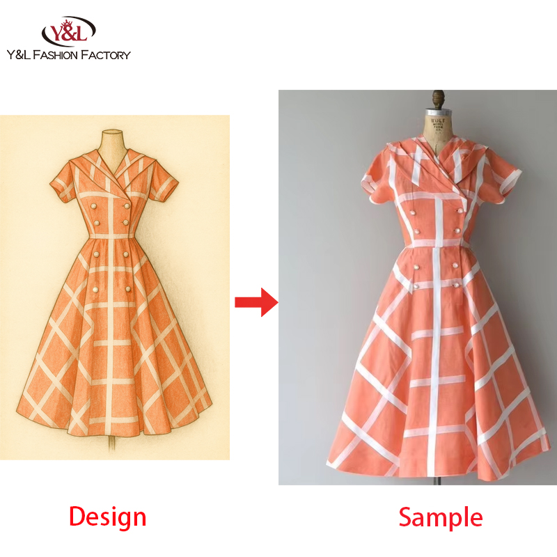 Custom High Quality Vintage Style Clothing for Women Small MOQ Classic Apparel Design Classic Vintage Style CMT Customization