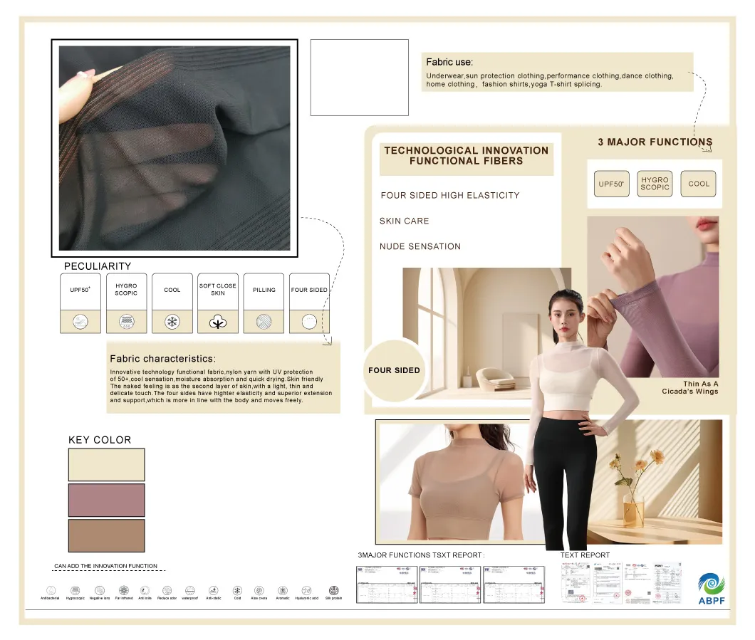 Sustainable Eco-Friendly 200GSM Quick-Drying Stretch Sportswear Fabric 68%Nylon 32% Spandex Yogawear Apparel Fabric