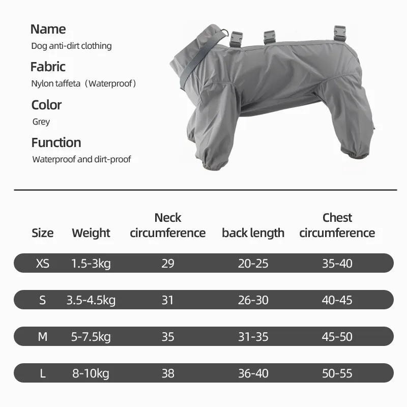 Stylish Anti-Dirt Dog Apparel Details