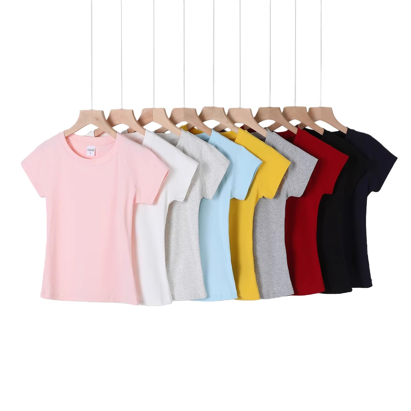 Custom Logo Women's Crop Top T-Shirt Slim Fit Short Sleeve Tee OEM ODM Wholesale Cotton Casual Basic Cropped T Shirts