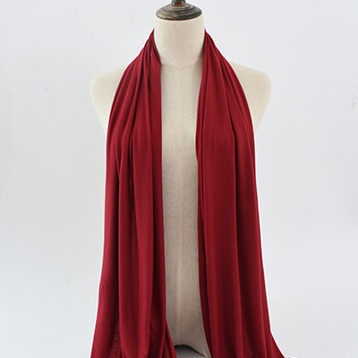 Wholesale Custom Lightweight Cotton Plain Hijab Muslim Women Shawl Double Stitches Hijab Scarf