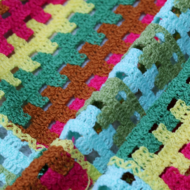 Women Multicolor Rainbow Patchwork Boho Retro Color Block Hollow Out Spring Autumn Knitted Crochet Cardigan